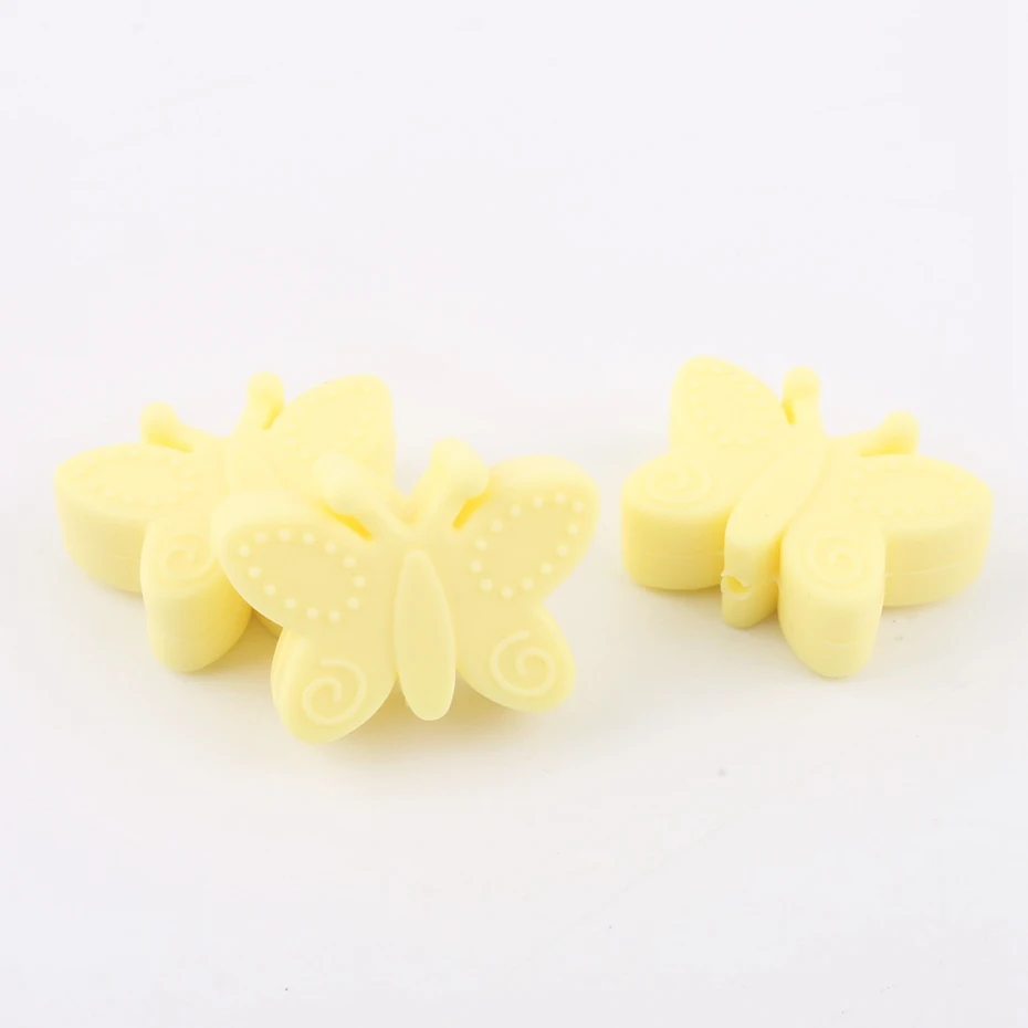 Beads Yellow Укусы 5 шт. детский силиконовый Прорезыватель для зубов из бусин бабочка перле силикон для DIY игрушечное ожерелье браслет детские товары детский Прорезыватель - Цвет: Beads Yellow