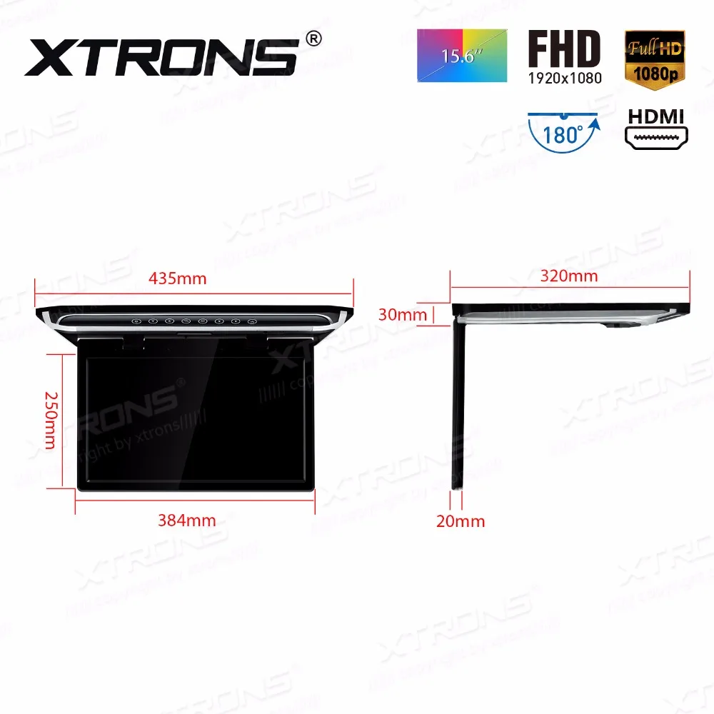 XTRONS 15 6 &quotмонитор 1080P видео FHD цифровой TFT экран Автомобильный устанавливаемый на