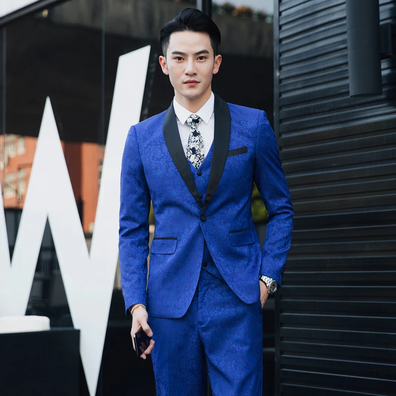 Лидер продаж мужские свадебные костюмы 3 предмета (пиджак + брюки жилет галстук)