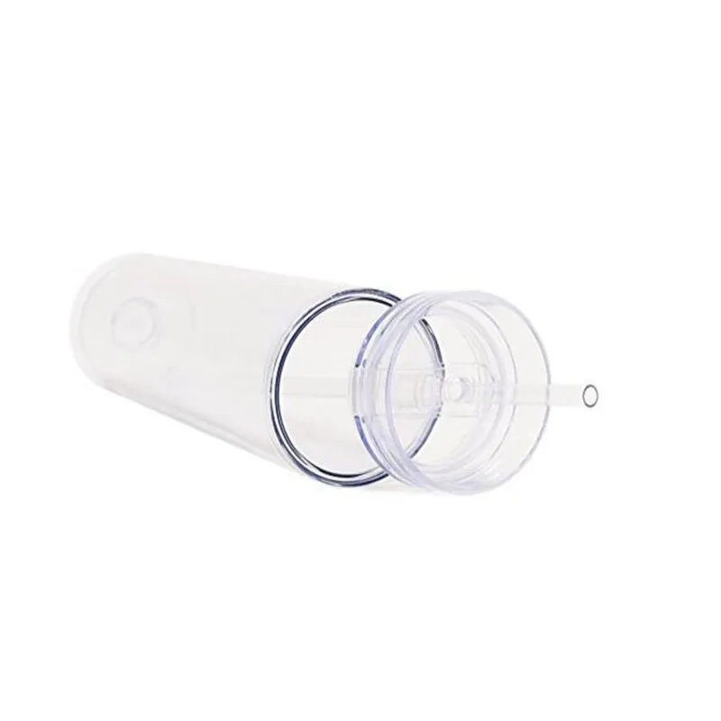 Узкие двойные стенки Акрил стакан акция подарок двойными стенками Тощий