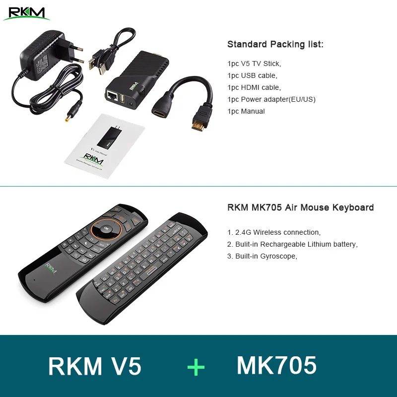 add MK705 RKM V5 Android ТВ-бокс на Rockchip RK3288 четырехъядерный мини-ПК 2G ram 16G 4 K H.265 цифровой медиаплеер - Цвет: add MK705