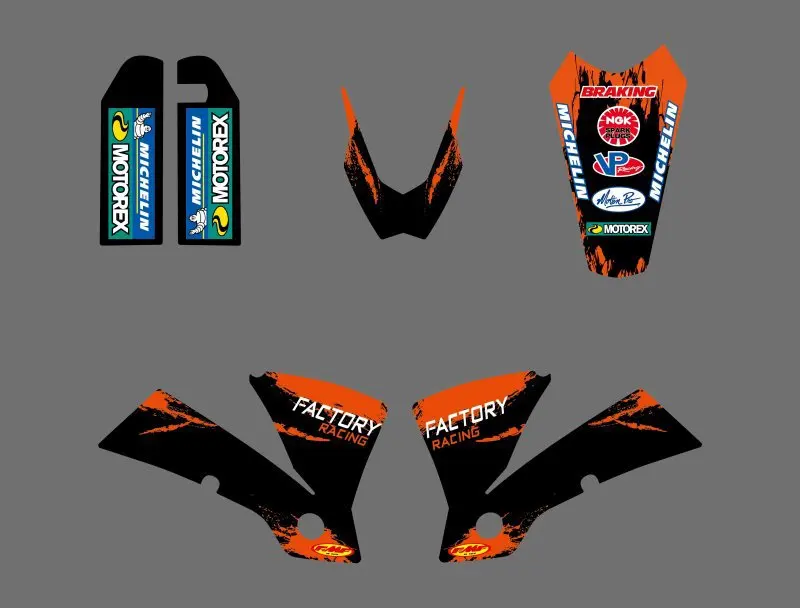 new style 0429 Black TEAM GRAPHICS &amp BACKGROUNDS DECALS FOR EXC 125/200/250/300/400/450/525 2004 | Автомобили и мотоциклы