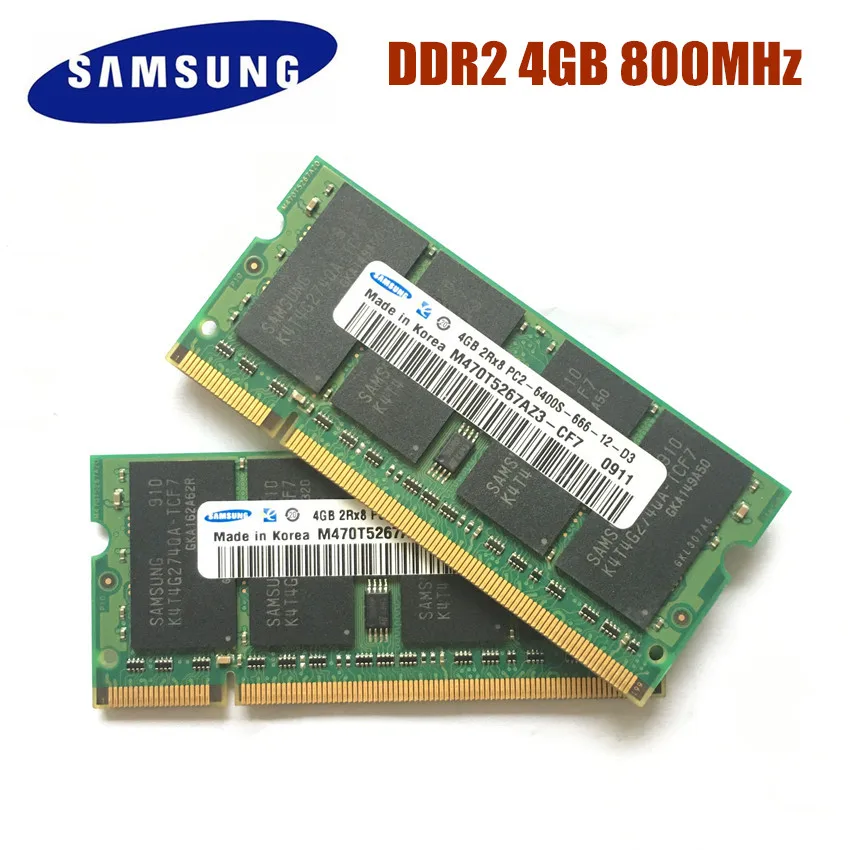 samsung Ноутбук память 4 Гб PC2-6400 DDR2 800 МГц ноутбук ram 4G 800 6400S 4G 200-pin SO-DIMM