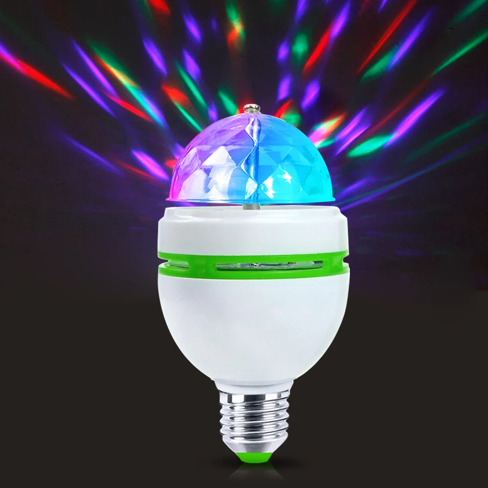 Полный Цвета E27 85-265V 110V 220V RGB Авто вращающийся сценический светильник светодиодный светильник рождественскую атмосферу светодиодный Ночной светильник Точечный светильник лампочка