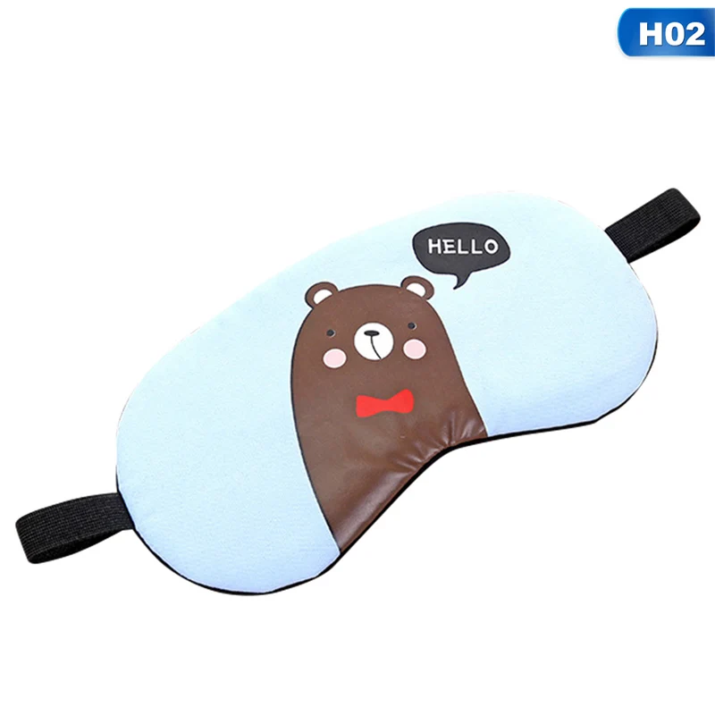 H02 1 шт., забавные мультяшные животные, милая панда, медведь, кролик, глаз, маска для лица, дорожные тени для век, маски для сна, очки для глаз - Цвет: H02