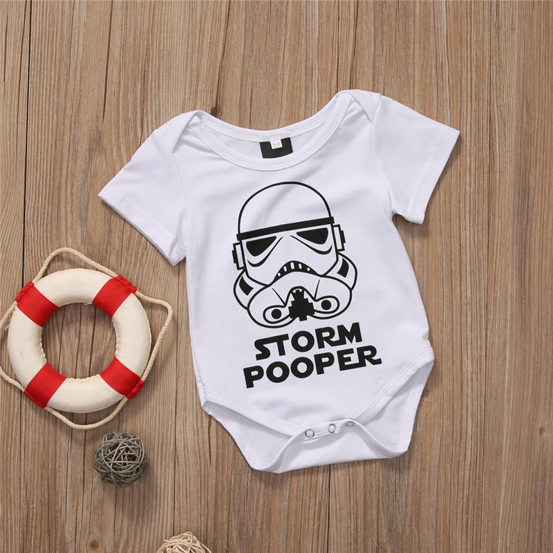 

Toddler Baby Girls Boys Storm Pooper Romper Baby Girls Boys Clothes 2017 New Arrival Cotton Short Sleeve Jumpsuit Sunsuit 0-18M