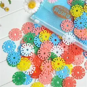 150 шт., детские игрушки для малышей, разноцветные строительные снежинки, креативные развивающие строительные пластмассовые игрушки WYQ