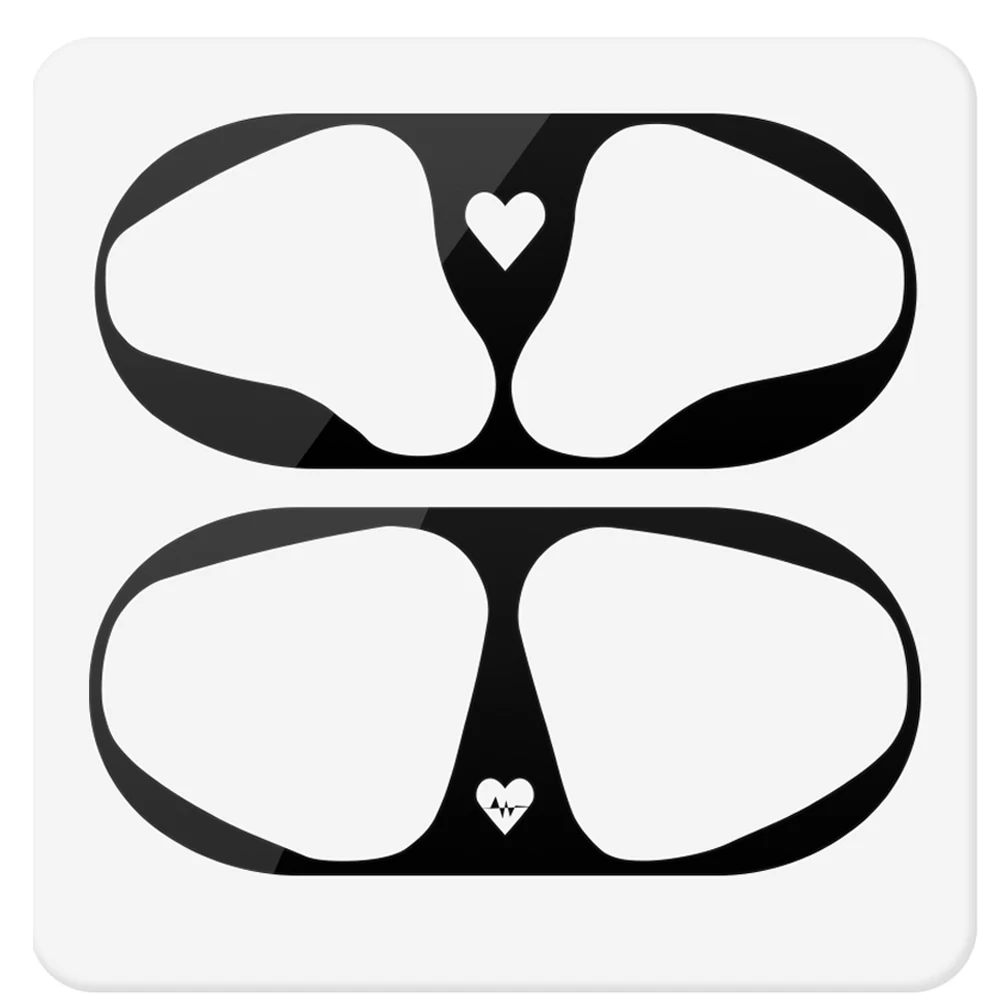 black heart Один комплект, металлическая Пылезащитная наклейка для Apple AirPods, чехол, пылезащитная защитная наклейка, защитная пленка для Air Pods, аксессуары - Цвет: black heart
