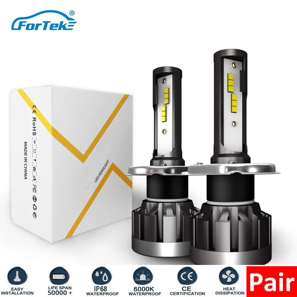 FORTEK светодиодный ные лампы для фар Автомобильные фары комплект преобразования
