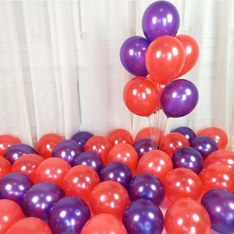 Purple Red 20/50 шт. 10 дюймов жемчужные латексные шарики для свадебного украшения праздника гелиевые шары Беби Шауэр детский игрушки шарики ко дню рождения - Цвет: Purple Red