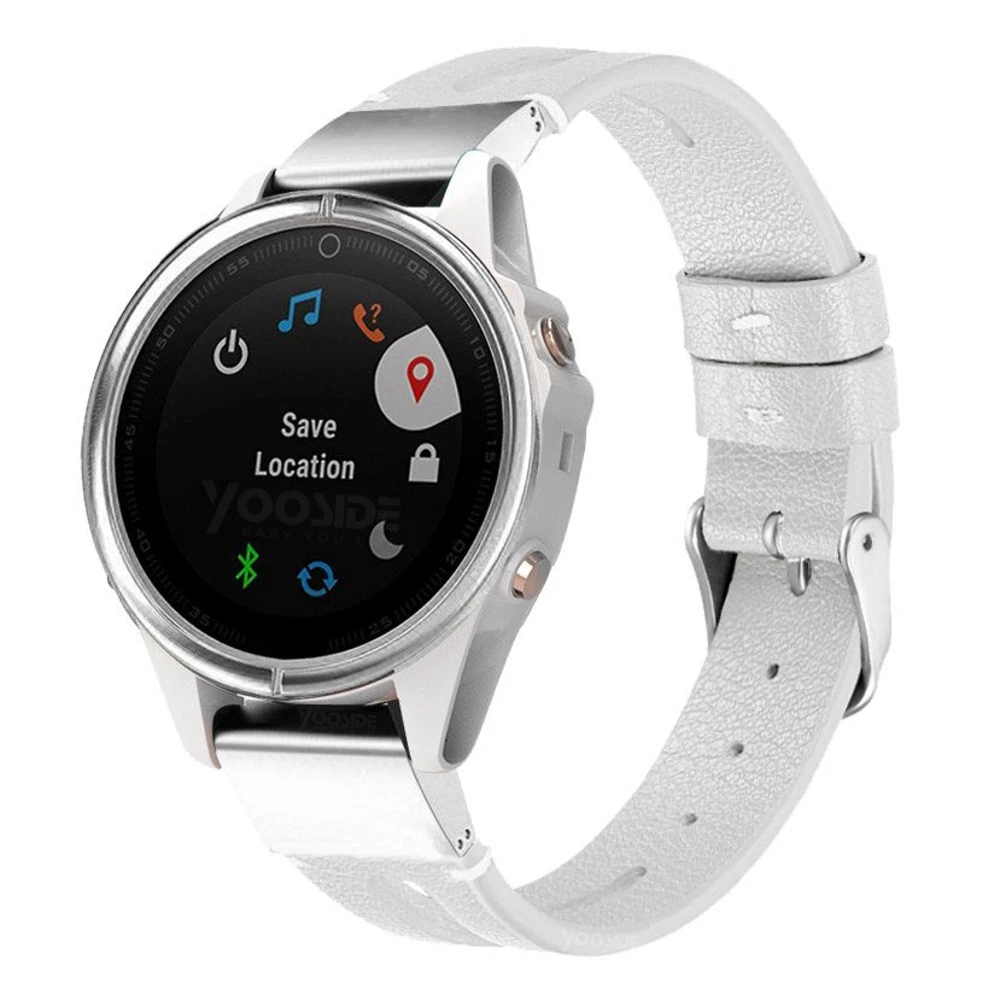 Браслет YOOSIDE 20 мм Quick Fit из искусственной кожи и нержавеющей стали для часов Garmin Fenix 5S/Fenix 5S Plus
