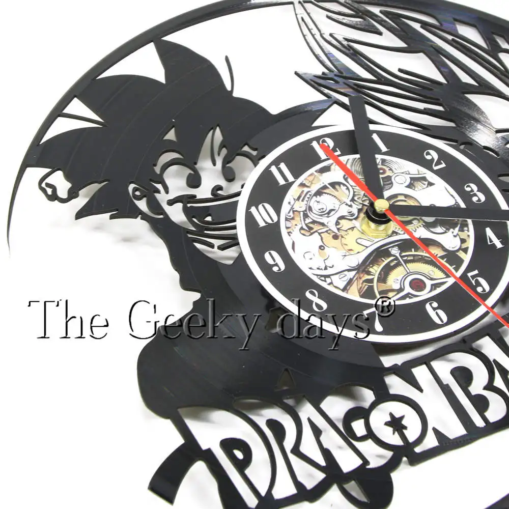 Dragon Ball Z Вегета Тихая настенные часы Аниме Сделано из настоящей Виниловая
