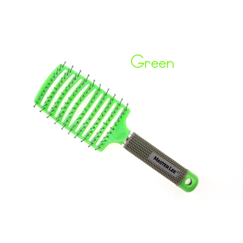 Green Расческа с большими ребрами, пластиковая расческа для укладки, Антистатическая расческа для женщин и мужчин, пластиковый нейлоновый массажный Уход за волосами, Стайлинг, уход за волосами, мужские расчески - Цвет: Green