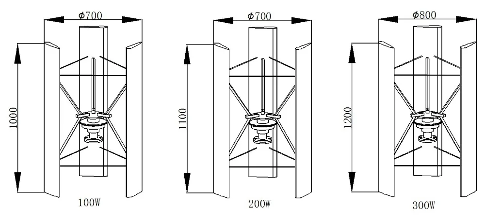 売却 工場出荷時の価格、 300 ワット 12 ボルト/24 ボルト垂直軸スパイラル風力発電住宅ミル用 VAWT + 防水コントローラ