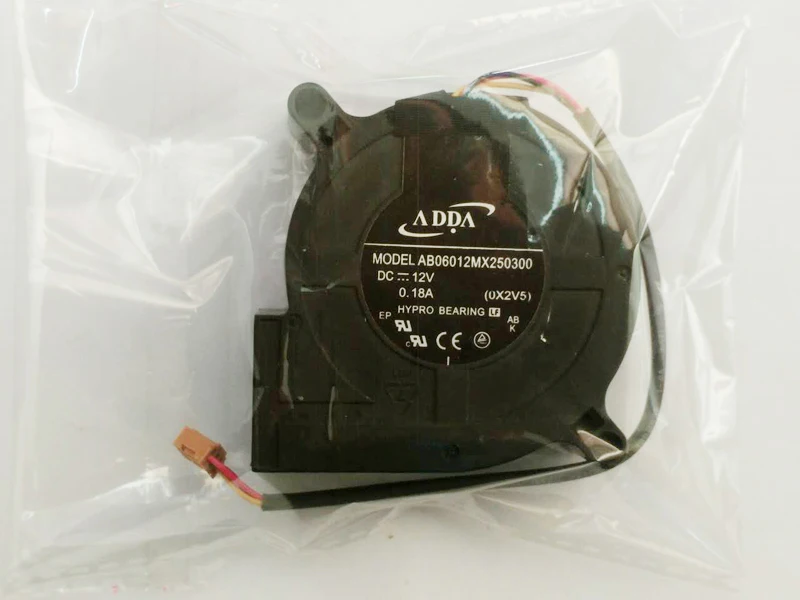 

Оригинальный ADDA AB06012MX250300 DC 12V 0.18A 60x60x25 мм Сервер Вентилятор проектора Вентилятор охлаждения