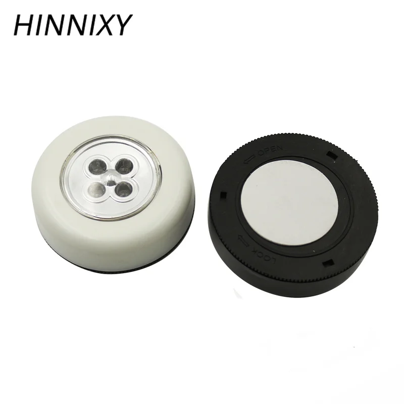 Hinnixy 3LED 4LED красочные мини сенсорные лампы холодный белый батарейный блок круглый