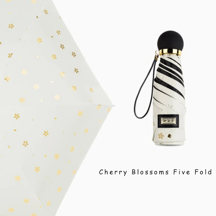 Прозрачный мини зонтик от дождя для женщин цветочный художественный Зонт Sakura