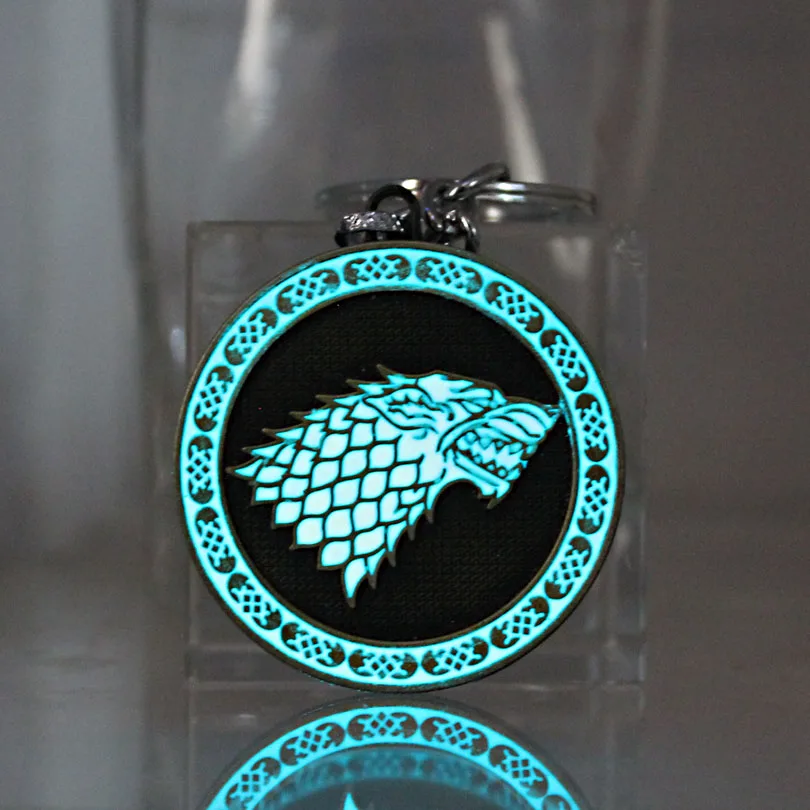 

Glowing wolf keychain Lady couple bag keyring GLOW in the DARK fashion charm ornaments keychain