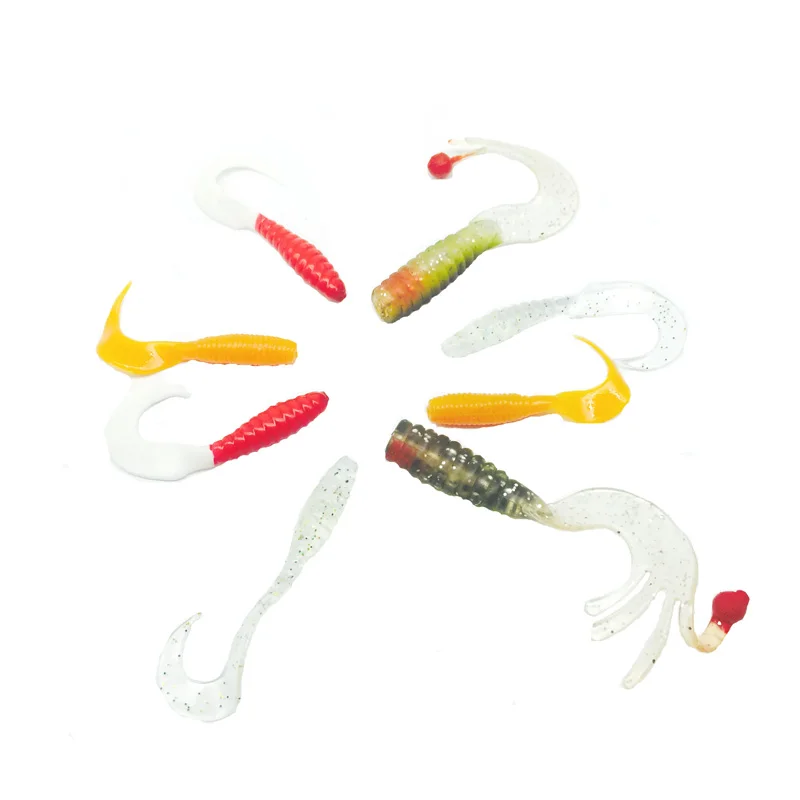 Много 34 шт Малый Grub Лимана воблеры Мягкий пластик Приманки Рыболовные Pыбалка