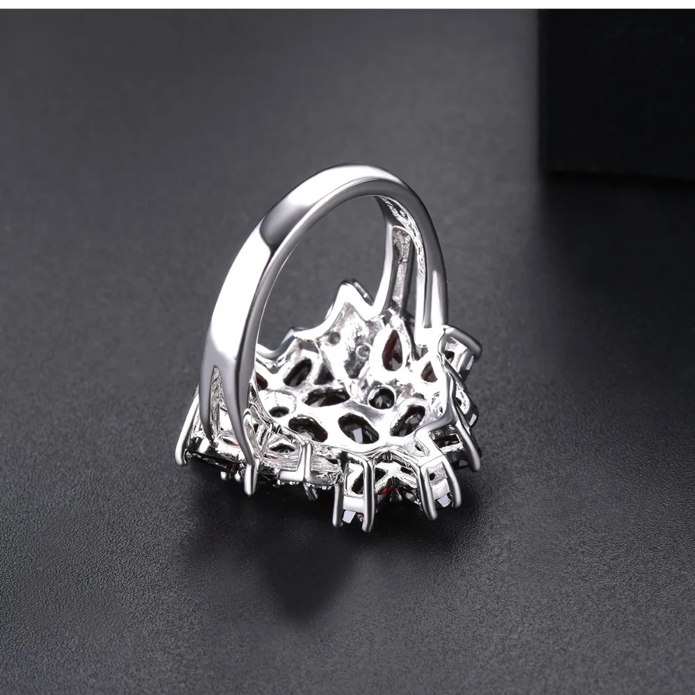 Hutang 5.26ct кластер гранат женское кольцо Твердые 925 пробы серебро натуральный красный драгоценный камень кольца изящные элегантные ювелирные изделия для подарка