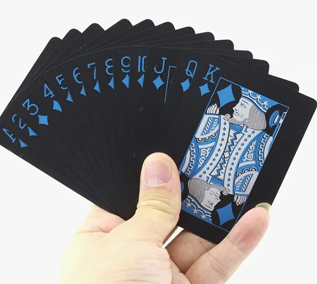 Волшебные Черные Пластиковые покерные карты с коробкой Cardistry ПВХ игральные карты водонепроницаемый Magia трюки