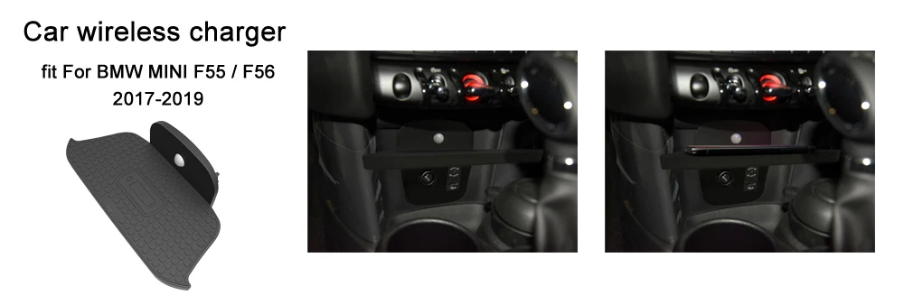 Автомобильное беспроводное зарядное устройство для смартфона BMW MINI F55 / F56 2017 2018 2019
