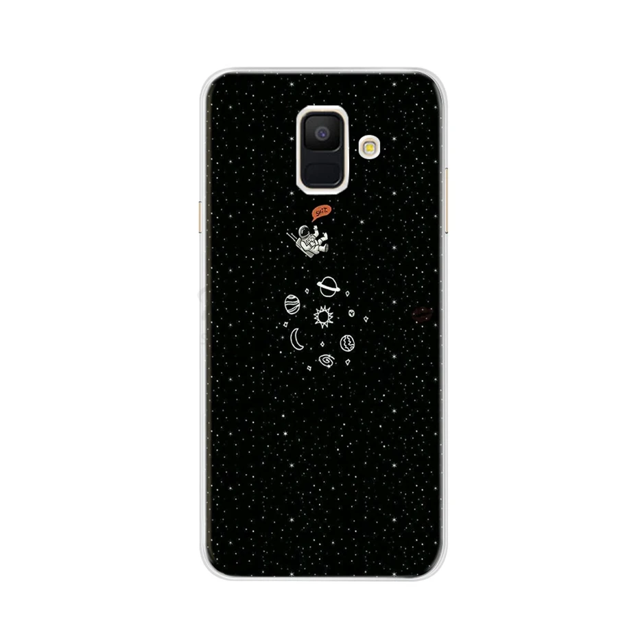 Розовый Чехол для samsung Galaxy A6 прозрачный мультяшный Мягкий ТПУ силиконовый чехол для телефона s задняя крышка для samsung Galaxy A6 A 6 Plus - Цвет: Розовый