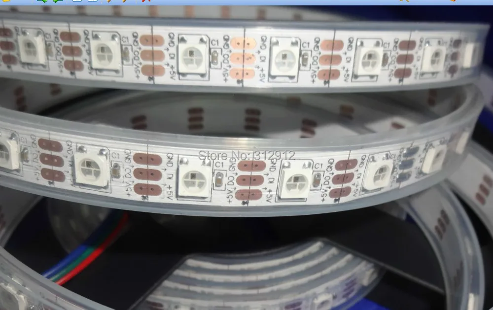 Светодиодные пиксели srip 4m DC5V WS2812B IP68 60 шт. WS2812B/M с пикселями Белая печатная плата в
