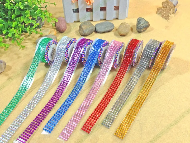 

1 PC Sweet Color Strass Acrylic Stickers Tape DIY Scrapbooking Crystal Decoration Adhesive Stick On Tape