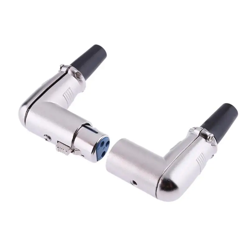 10 шт./лот XLR 3-контактный Мужской Микрофон припоя аудио адаптер разъем 90 градусов