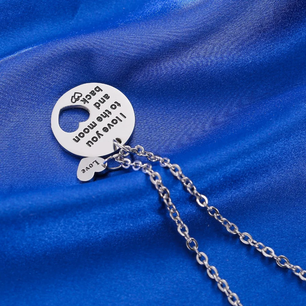 Подвеска из нержавеющей стали Love You To The Moon и Back Chain ожерелье для семьи лучшие