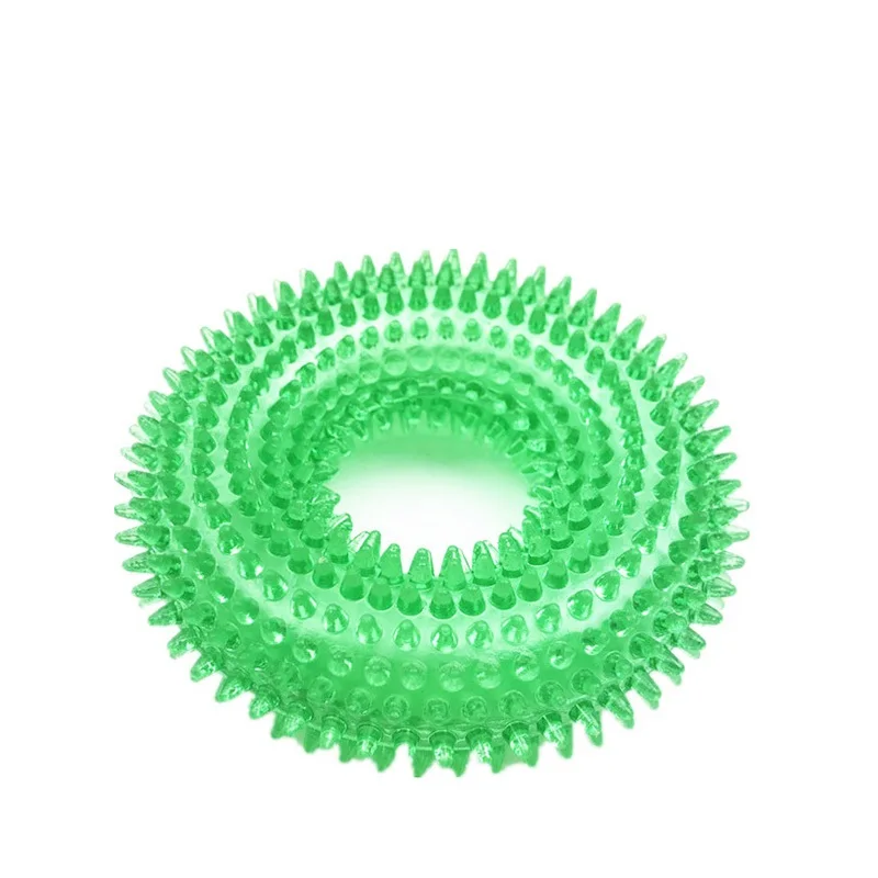 green S/L игрушки для собак, устойчивые к укусам, пищалка, жевательная игрушка для домашних животных, для золотого ретривера, большие собаки, дрессировка, жевательные кольца, маленькие игрушки для собак 3 - Цвет: green