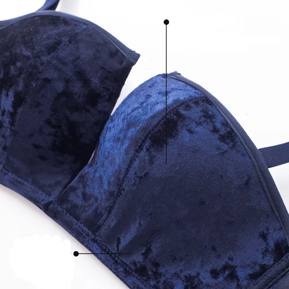 Зимний меховой dee-v шеи сексуальный выдалбливают белье бесшовные bralette и трусики наборы половина чашки кружева пуш-ап девушки нижнее белье