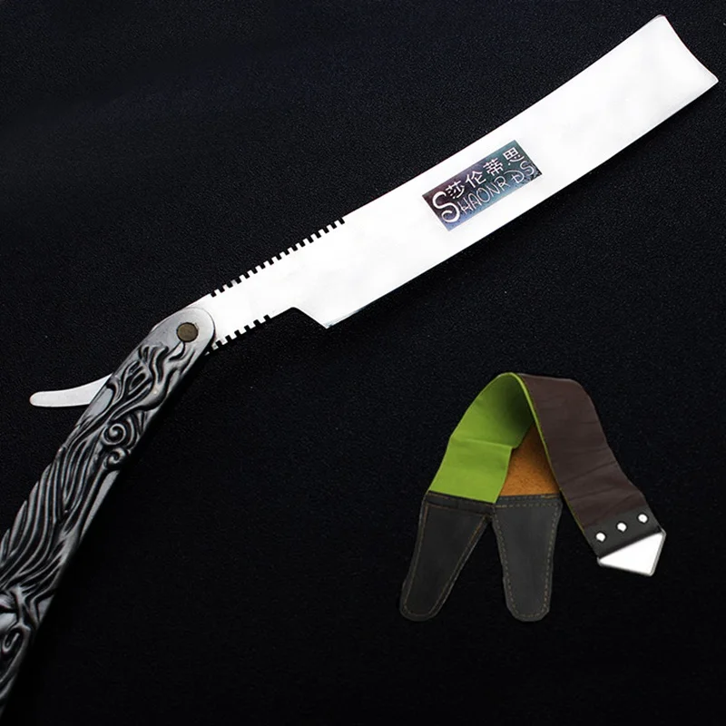 Ретро ковбойская Парикмахерская бритва из нержавеющей стали для бритья лица