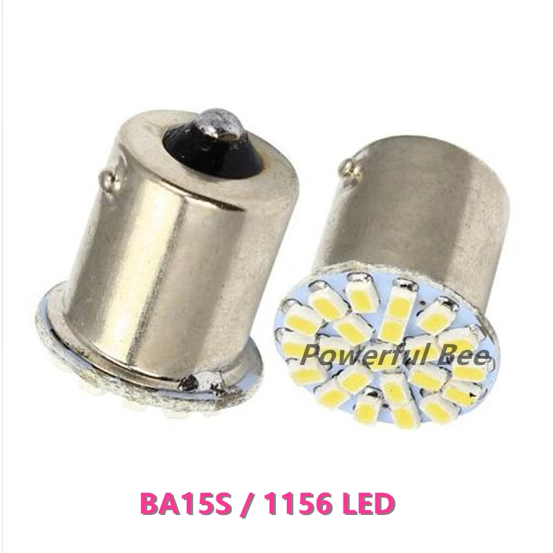 2x1156 P21W ba15s 22SMD 1 8 W холодный белый светодиод 12 В постоянного тока мотоциклетная