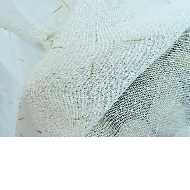 Простой дизайн модные льняные занавески тюлевые ткани для окон Белый Тюль