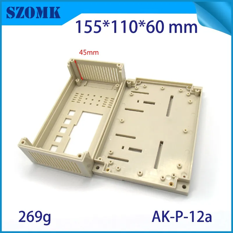 1 шт, 155*110*60 м szomk Пластиковый корпус для электроники проект din-рейка корпус коробка с разъемами PLC пластиковый чехол