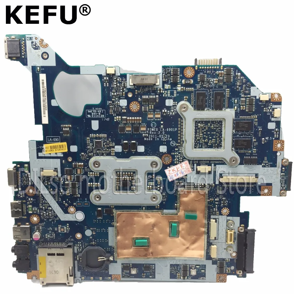 Материнская плата KEFU P5WE0 LA-6901P для acer 5750 5750G 5755 5755G материнская плата для ноутбука HM65 GT630M/GT540M оригинальная тестовая материнская плата