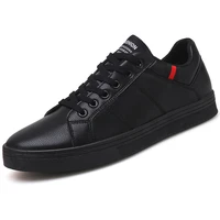 brand leather men skateboarding shoes black footwear sneakers flat male walking shoes autumn soft outdoor for men rubber shoes