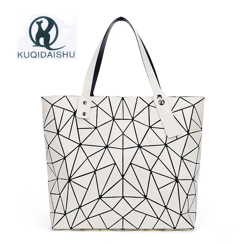 Hot Sale Bao Bag Folding Fashion Shoulder Handbags Mirror Geometry Women Tote Top Handle Bag Casual Lady Messenger Bags