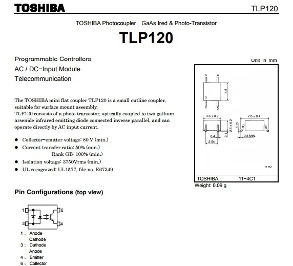 50 ⑤ упак. TLP124 TLP560J TLP160G TLP120GB TLP115A TLP127 TLP121 TLP120 TLP160 TLP560 новые в наличии TOS