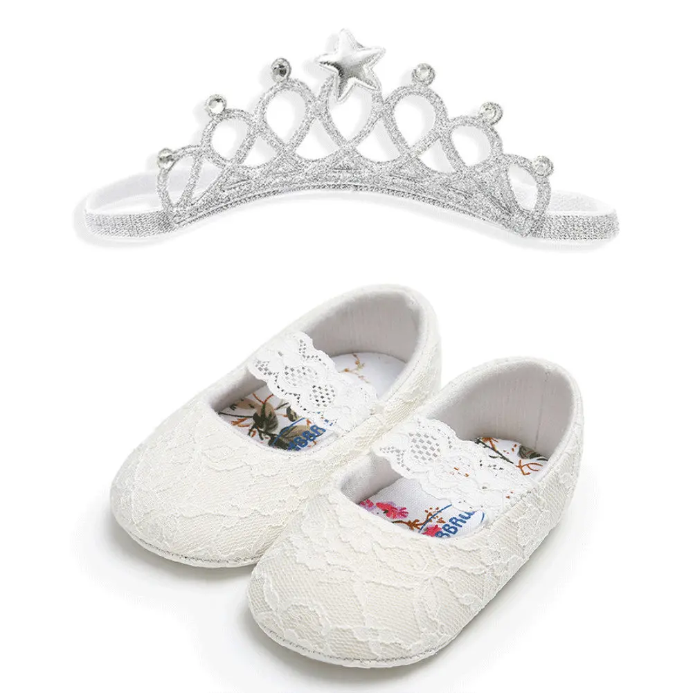 Обувь принцессы для новорожденных девочек кружевная обувь с цветочным рисунком