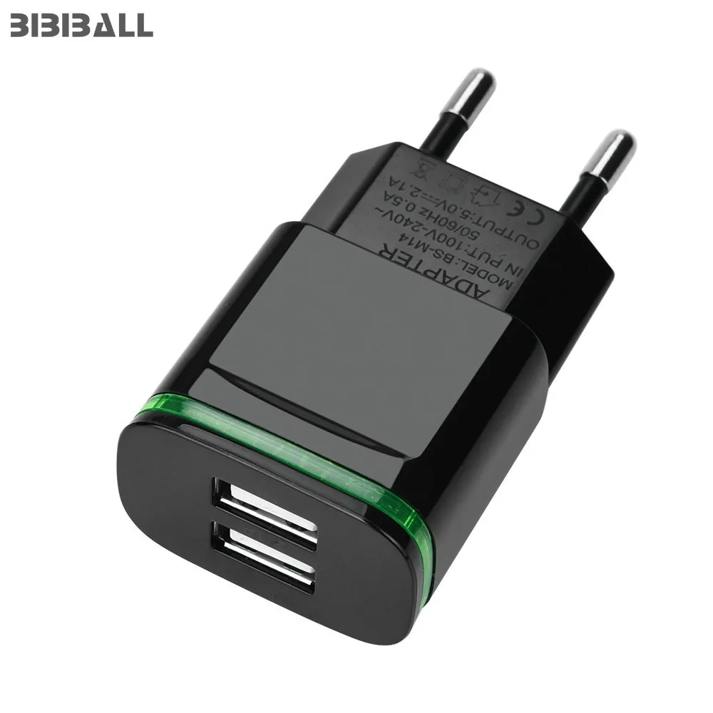 Светодиодный светильник с двумя USB зарядными устройствами 2A безопасный адаптер для быстрой зарядки+ кабель V8 для xiaomi redmi 4X note 4X5 plus 5 6 redmi 4a 5A redmi 3s