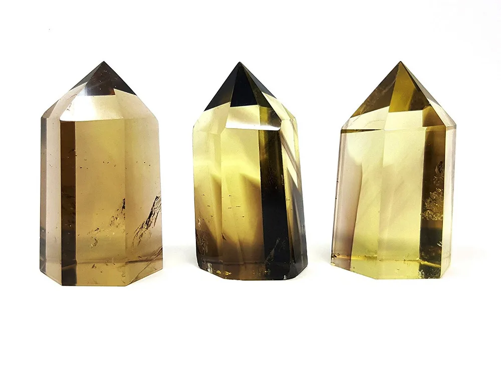 Дымчатый цитрин кварцевая кристаллическая башня/идеальный натуральный камень