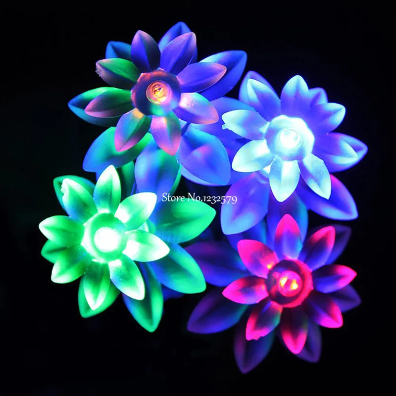 Гирлянда на солнечной батарее 12 м/39 футов 100 светодиодов гирлянда в виде цветка