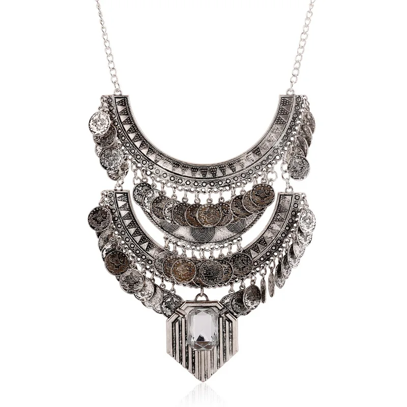 LZHLQ Boho Этнические позолоченные ожерелья для монет винтажное многослойное