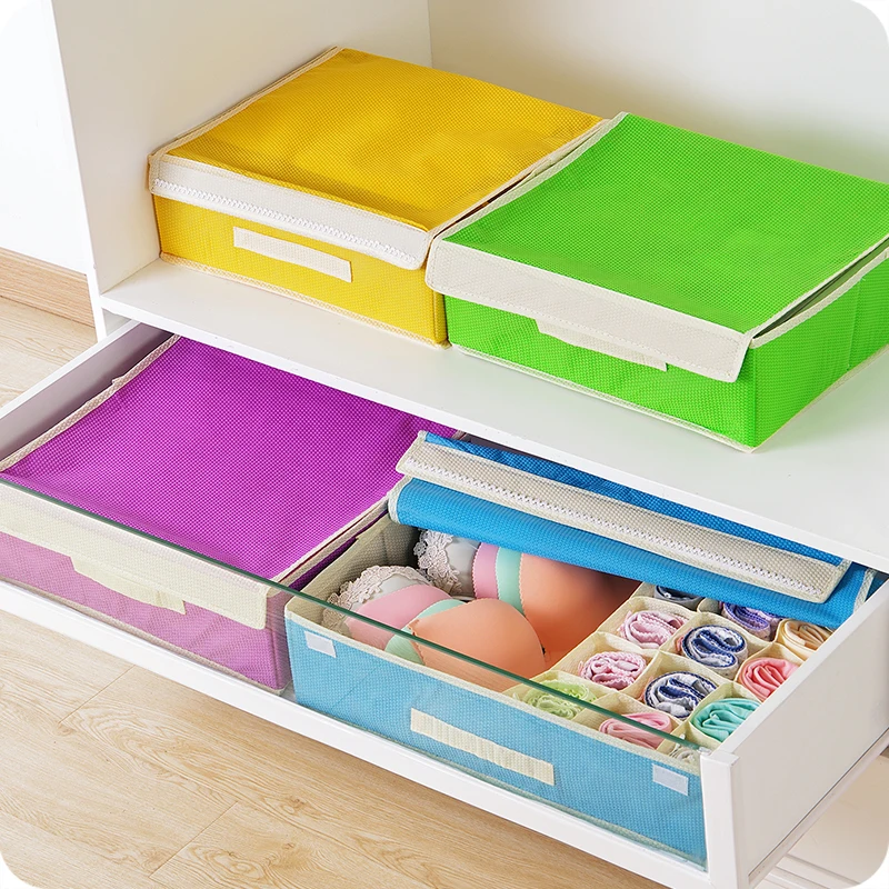 Домашняя коробка для хранения нижнего белья портативный нетканый тканевый чехол