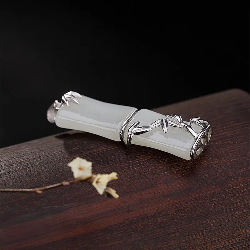 Кулон из серебра 100% пробы с натуральным нефритом без цепочек | Украшения и