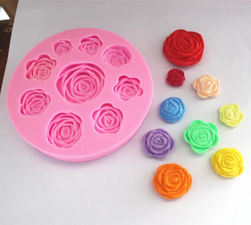 Симпатичные формы для мастики и торта в виде роз форма мыла шоколада кухни