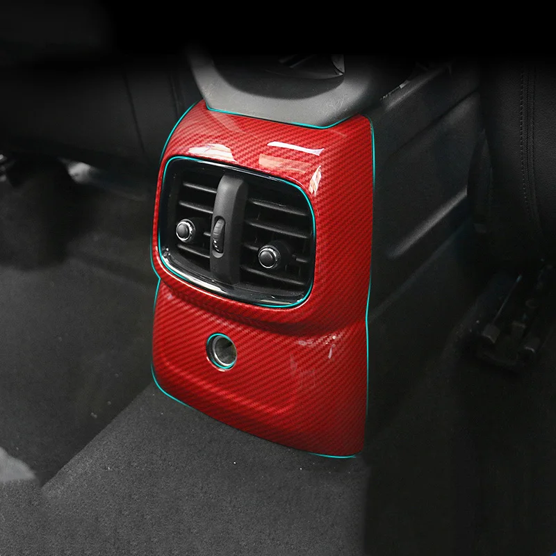 

Carbon Fiber Car Rear Air Conditioning Vent Outlet Cover Trims Sticker Decal For MINI Cooper One JCW Countryman F60 Car Styling